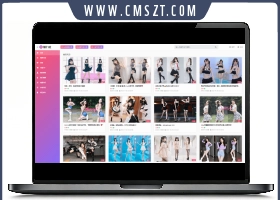 苹果CMS模板魅力社粉色新二开视