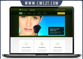 绿色英文女性化妆品美容行业网站