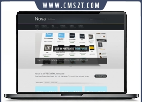 黑色英文全站个人博客模板