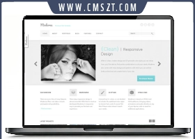HTML5灰色响应式英文博客网页模