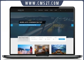 响应式英文旅游景区旅馆高级酒店