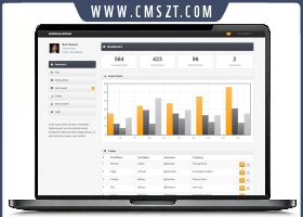 HTML5英文响应式统计表网页模板