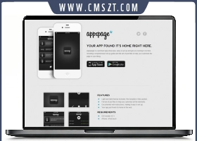 简单灰色系手机APP应用下载网页