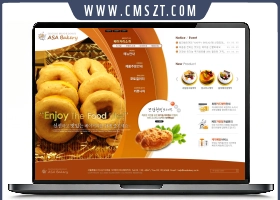 橙色psd美食糕点餐饮网页模板