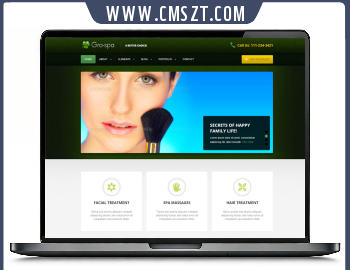 绿色英文女性化妆品美容行业网站模板