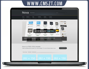 黑色英文全站个人博客模板