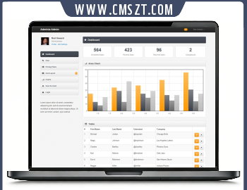HTML5英文响应式统计表网页模板