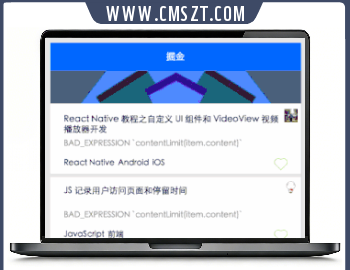 掘金首页图文列表小程序模板